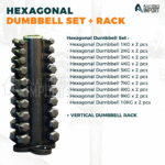 Dumbbell Set Hexa Total 110KG Include Ironbull Vertical Rack - Image 2