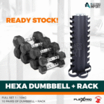 Dumbbell Set Hexa Total 110KG Include Ironbull Vertical Rack