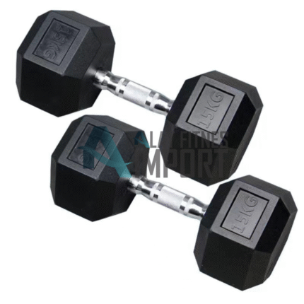 Ironbull Hexagonal Dumbbell Rubber 2.5kg - 25kg + Rack Dumbell Hexa Fitness