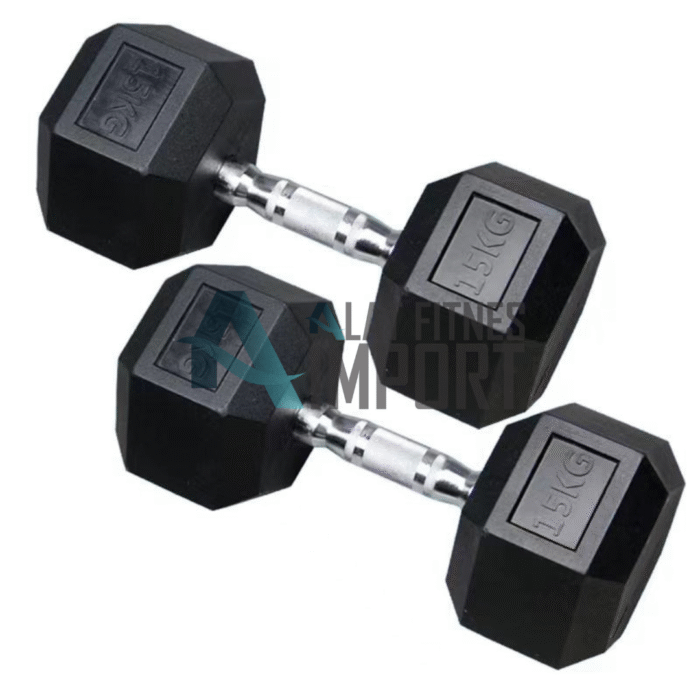Ironbull Hexagonal Dumbbell Rubber 2.5kg - 25kg + Rack Dumbell Hexa Fitness - Image 1