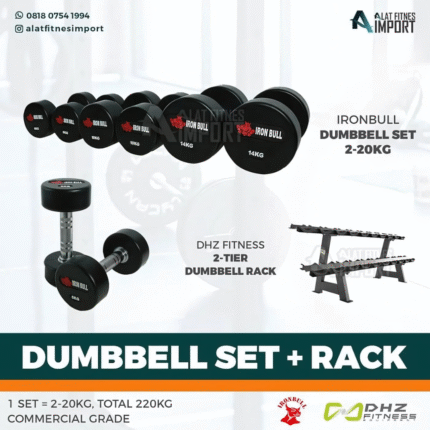 Ironbull Dumbbell Set 2-20kg Plus 2 Tier Barbell Dumbbell Rack