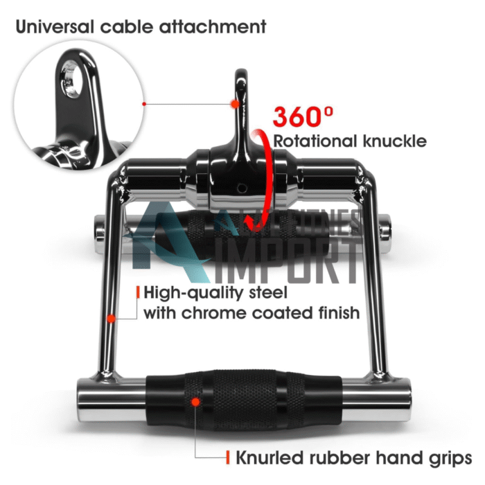 Ironbull Seated Row Handle Single Bar Grip Cable Attachment - Image 3
