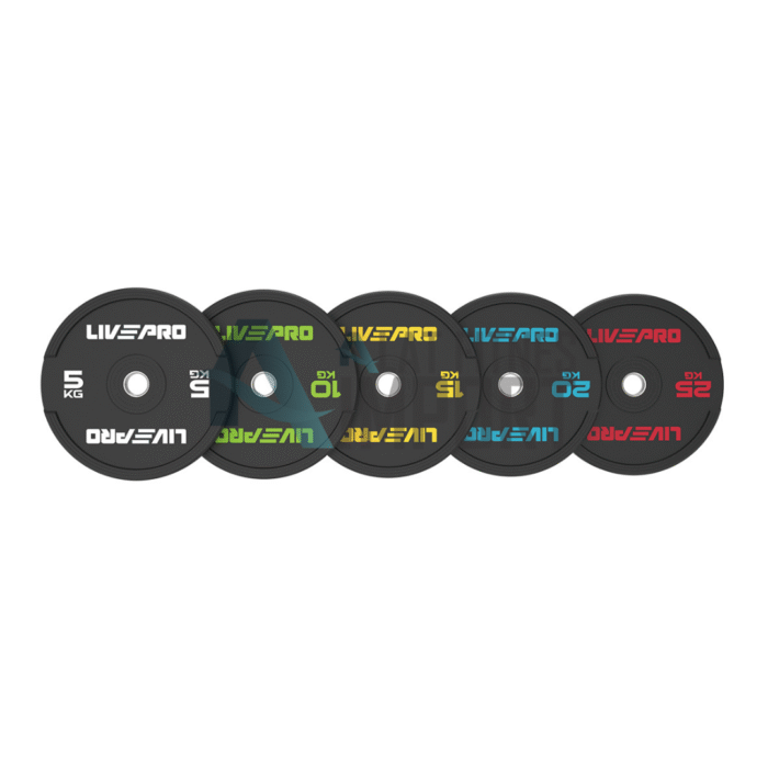 Livepro Elite Bumper Plate Black 5KG-25KG LP8331 - Image 1