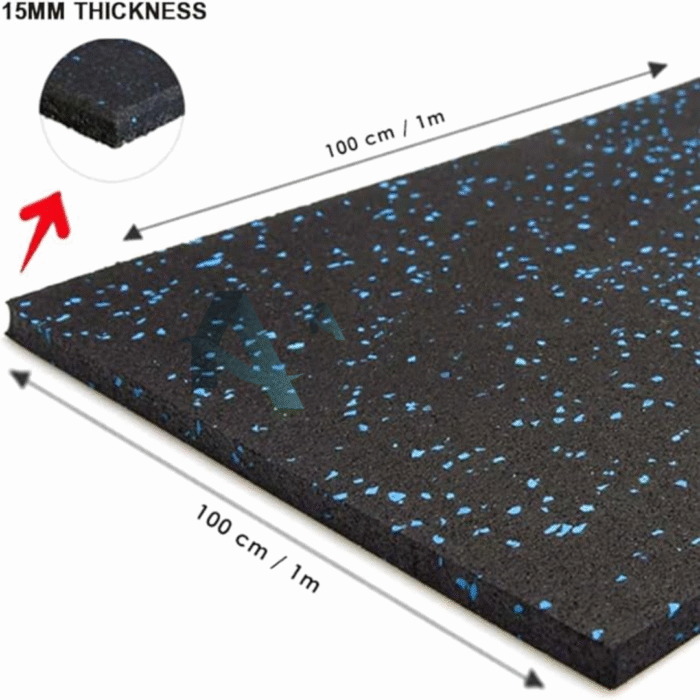 Rubber Floor Tebal 15mm Lebar 1 Meter | Karpet Gym Alat Fitness - Image 2