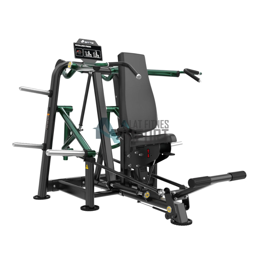 BL03_1 BRTW Shoulder Press BL03, alat latihan bahu premium BL Series dengan sistem plate loaded. Hubungi kami untuk harga, spesifikasi, dan ketersediaan.