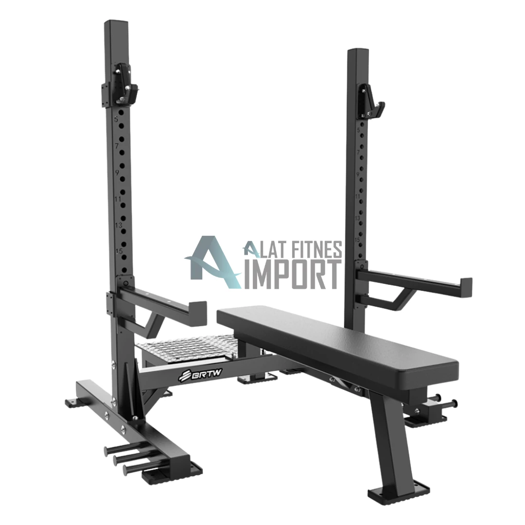 PS14_1 Bangku fitness BRTW Flat Olympic Bench PS14 untuk latihan bench press